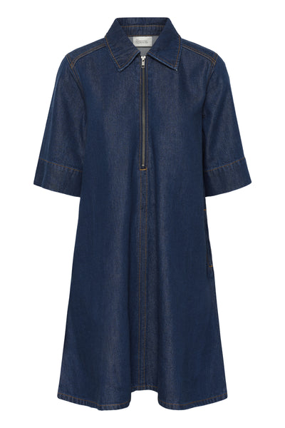 MWMalo 181 Short ZipDress Dark Blue Un-Wash - 100067 - 10705477 Thumbnail
