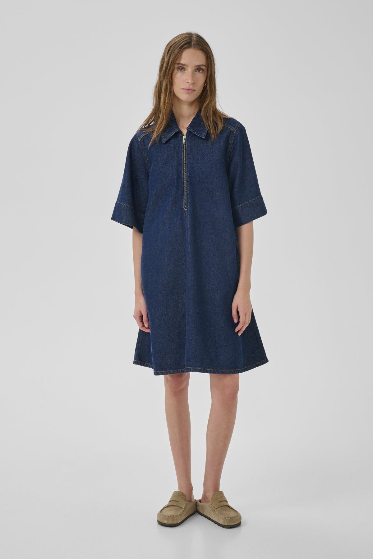 MWMalo 181 Short ZipDress Dark Blue Un-Wash - 100067 - 10705477