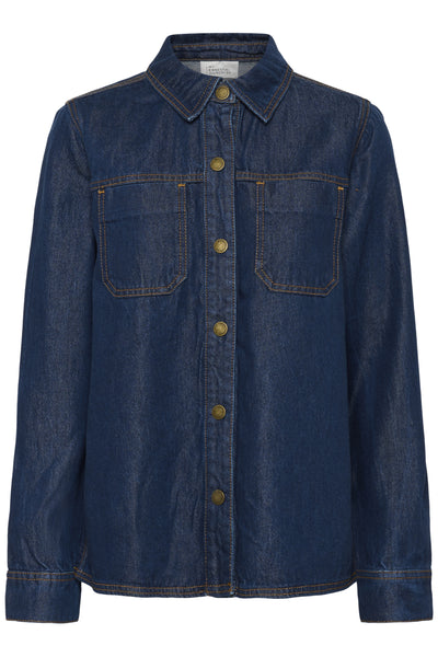 MWAnn 181 Boxy Shirt Dark Blue Un-Wash - 100067 - 10705483 Thumbnail