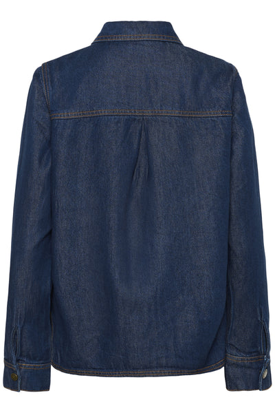MWAnn 181 Boxy Shirt Dark Blue Un-Wash - 100067 - 10705483 Thumbnail