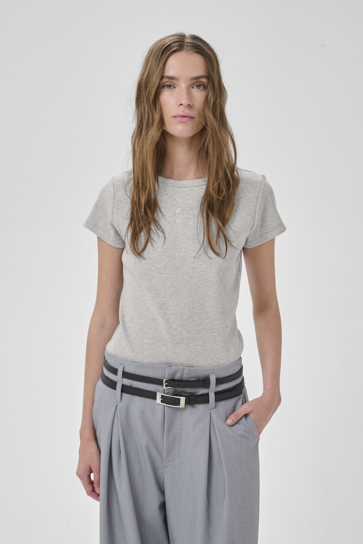 MWMandy Tee Light Grey Melange - 100378 - 10705496