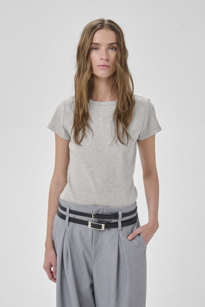 MWMandy Tee Light Grey Melange - 100378 - 10705496 Thumbnail