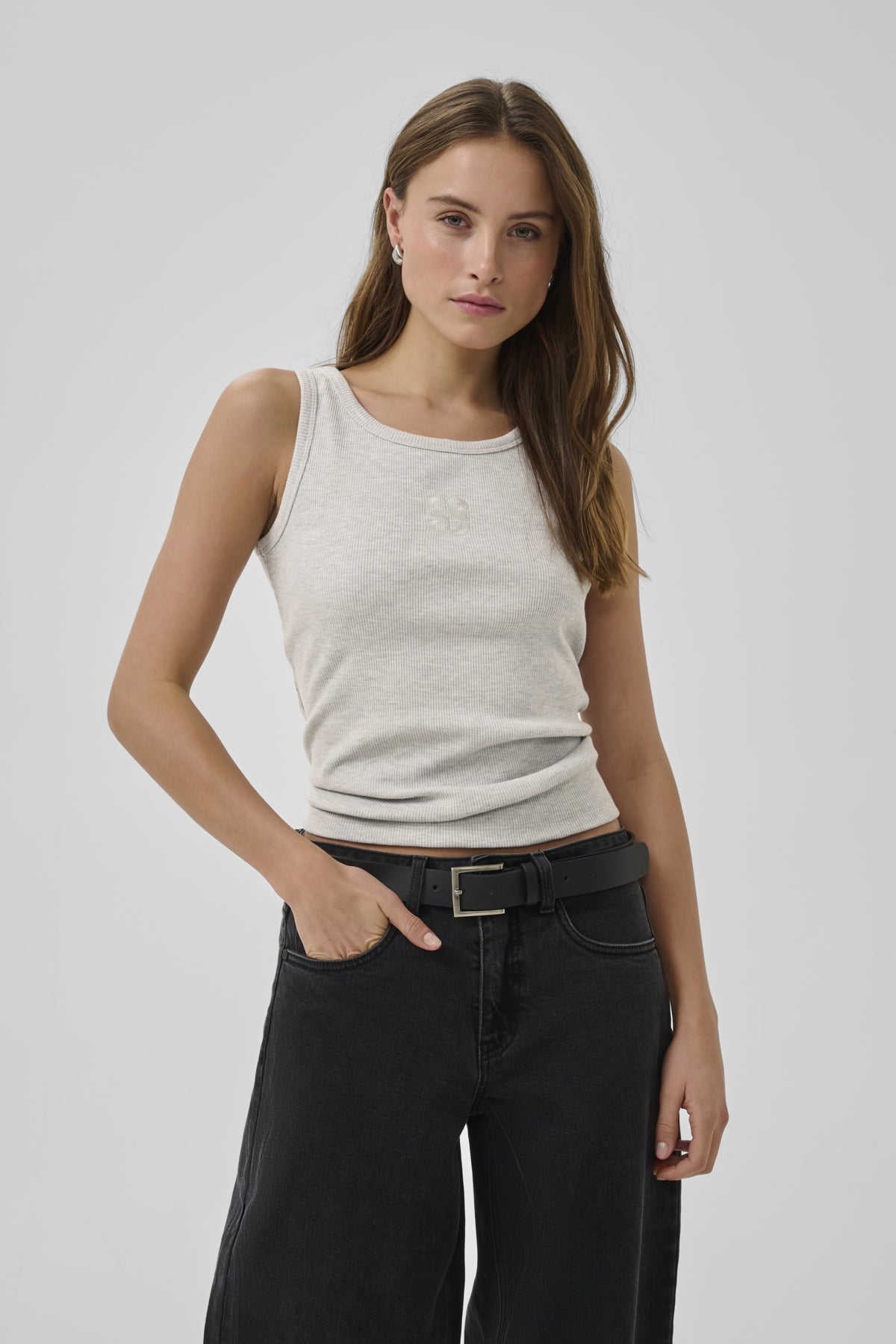 MWMandy Top Light Grey Melange - 100378 - 10705497