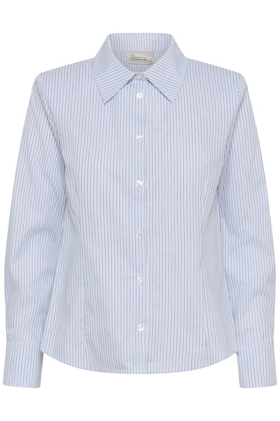 MWFeline Shaped Shirt Cashmere Blue Striped - 109266 - 10705512 Thumbnail