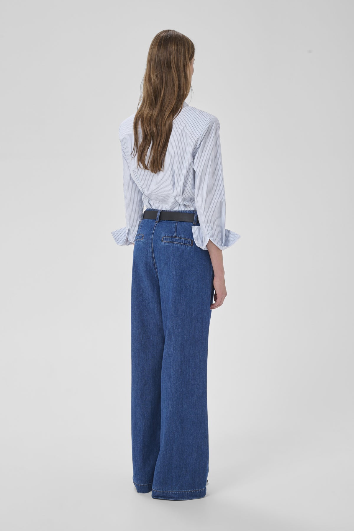 MWFeline Shaped Shirt Cashmere Blue Striped - 109266 - 10705512