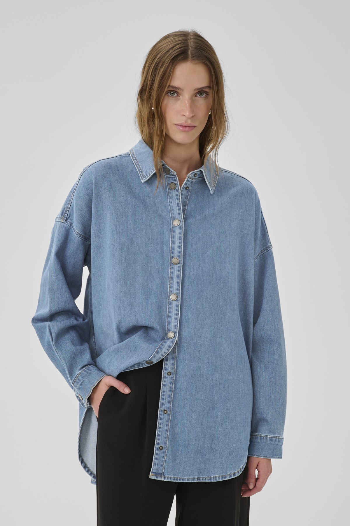 MWSunna 115 Boxy Shirt Medium Blue Wash - 100053 - 10705513