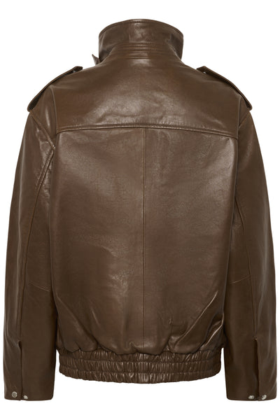 MWDina Leather Jacket Dark Brown - 109345 - 10705530 Thumbnail