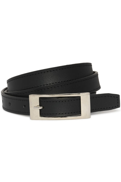 20 THE SIMPLE LEATHER BELT Black W. Silver Buckle - 10934 - 10705535 Thumbnail