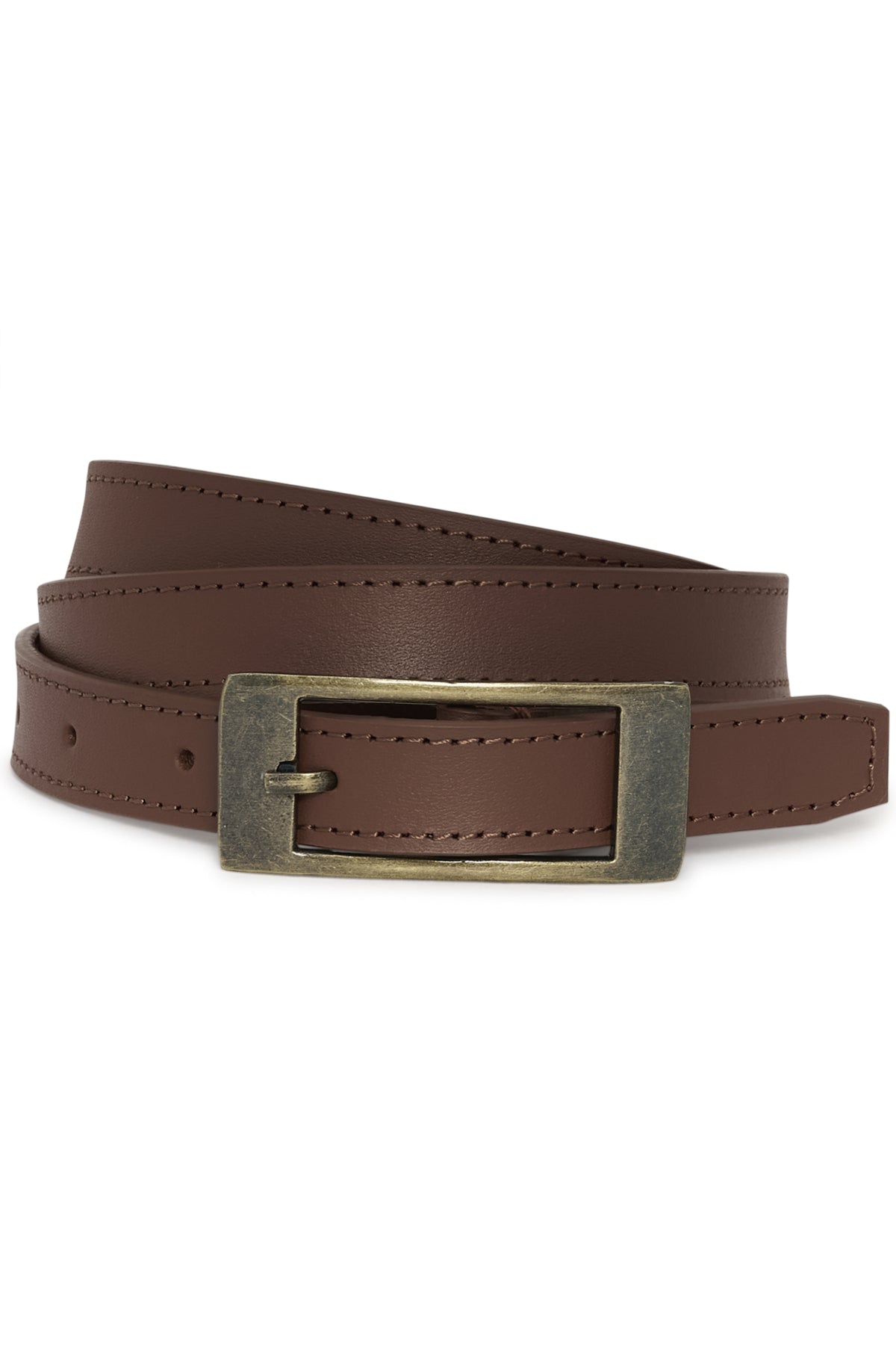 20 THE SIMPLE LEATHER BELT Brown W. Antique Brass Buckle - 10705535