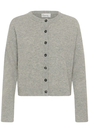 13 THE KNIT CARDIGAN Light Grey Melange - 100378 - 10705548
