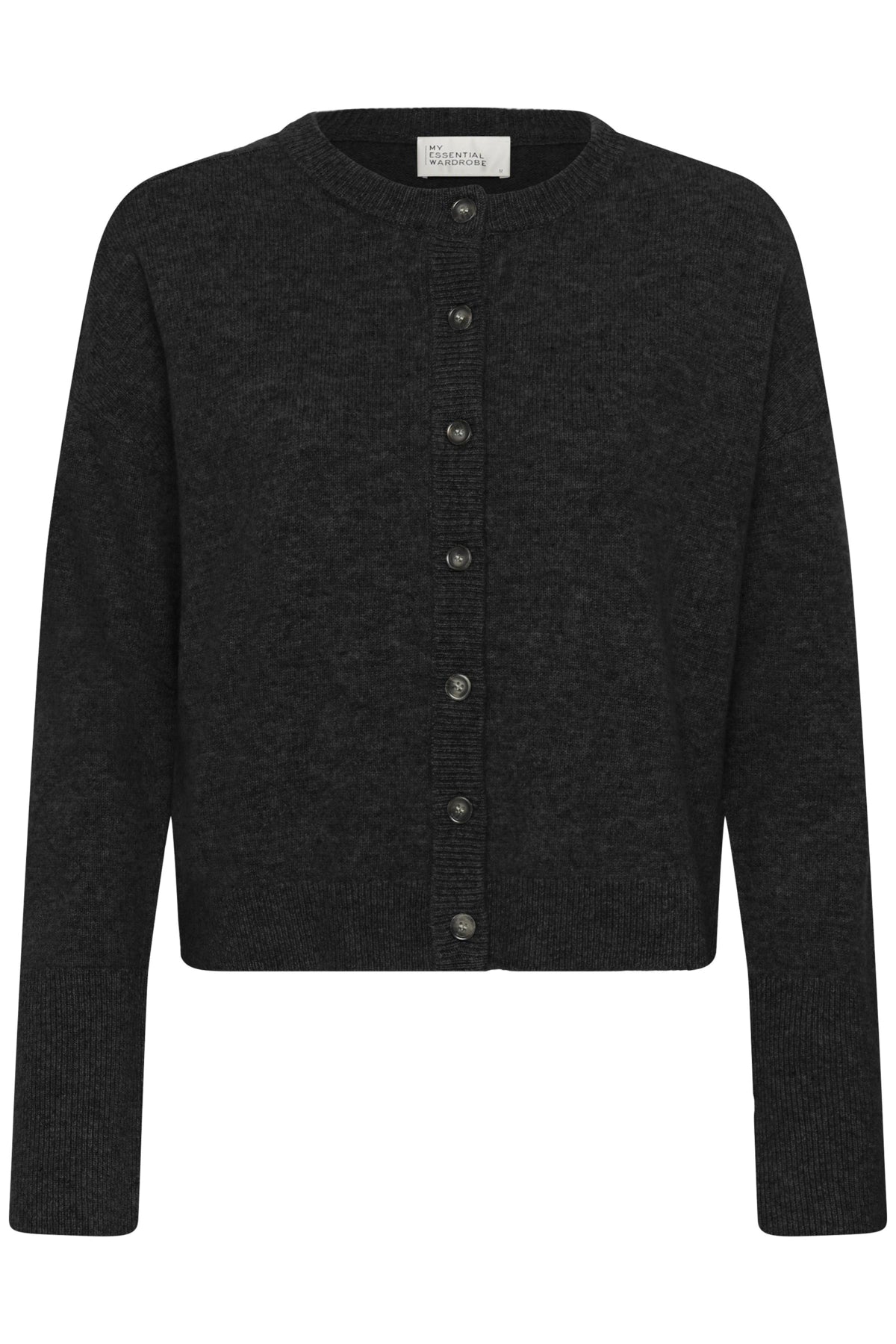 13 THE KNIT CARDIGAN Dark Grey Melange - 100379 - 10705548