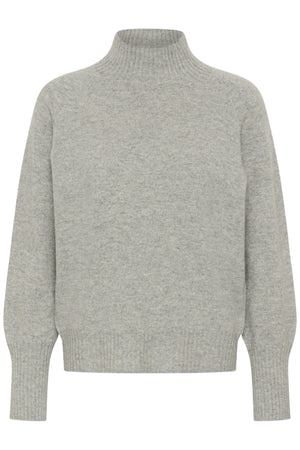 12 THE KNIT HIGH NECK Light Grey Melange - 100378 - 10705626