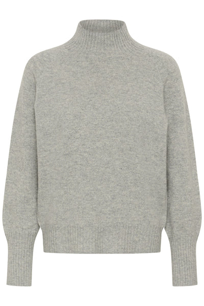 12 THE KNIT HIGH NECK Light Grey Melange - 100378 - 10705626 Thumbnail