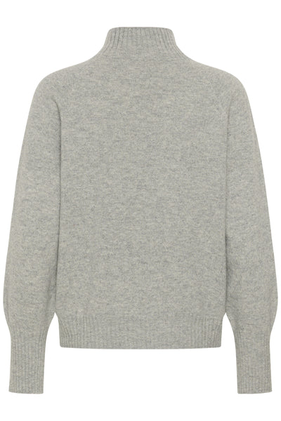 12 THE KNIT HIGH NECK Light Grey Melange - 100378 - 10705626 Thumbnail