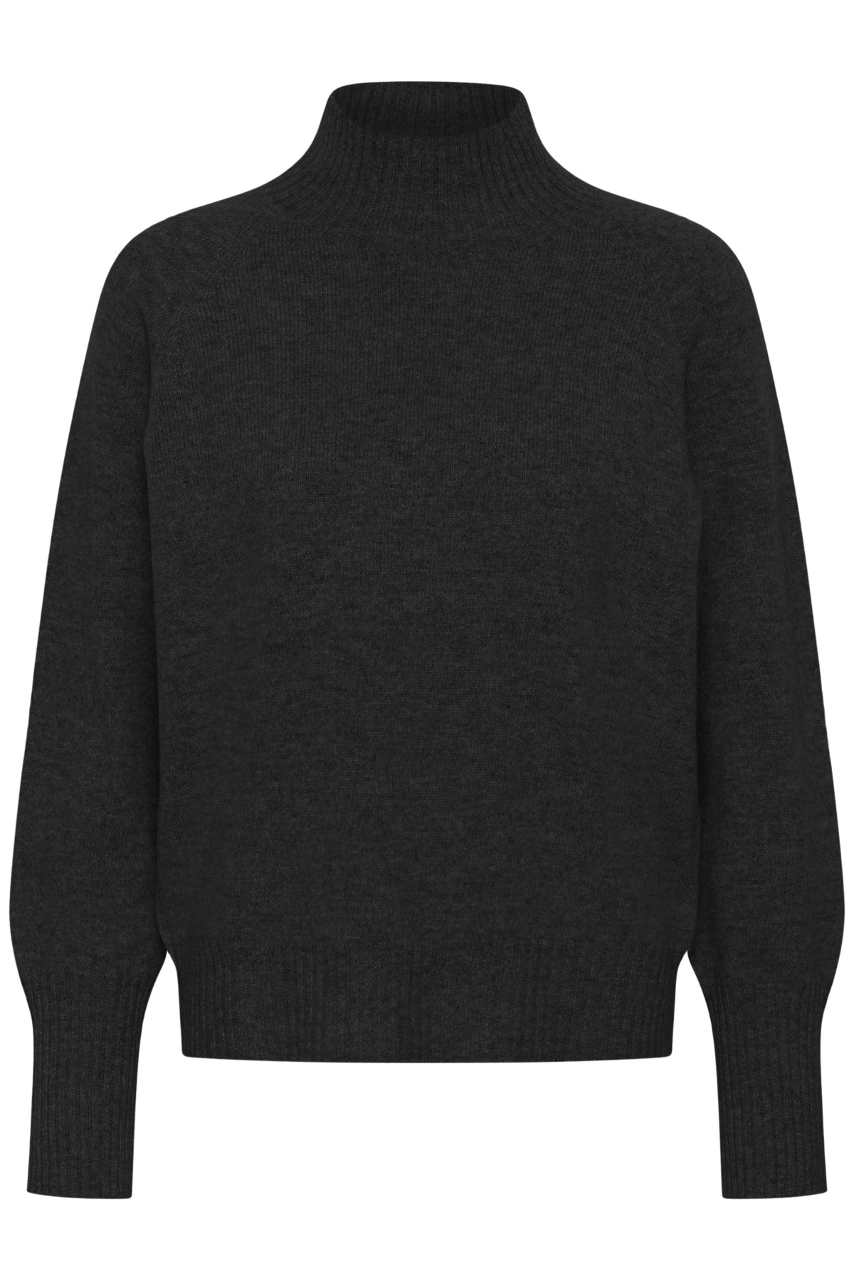 12 THE KNIT HIGH NECK Dark Grey Melange - 100379 - 10705626