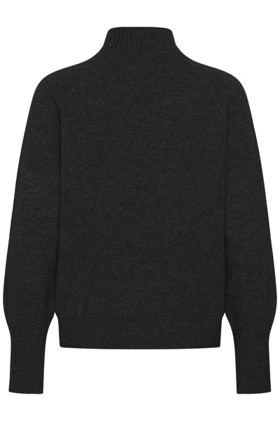 12 THE KNIT HIGH NECK Dark Grey Melange - 100379 - 10705626 Thumbnail