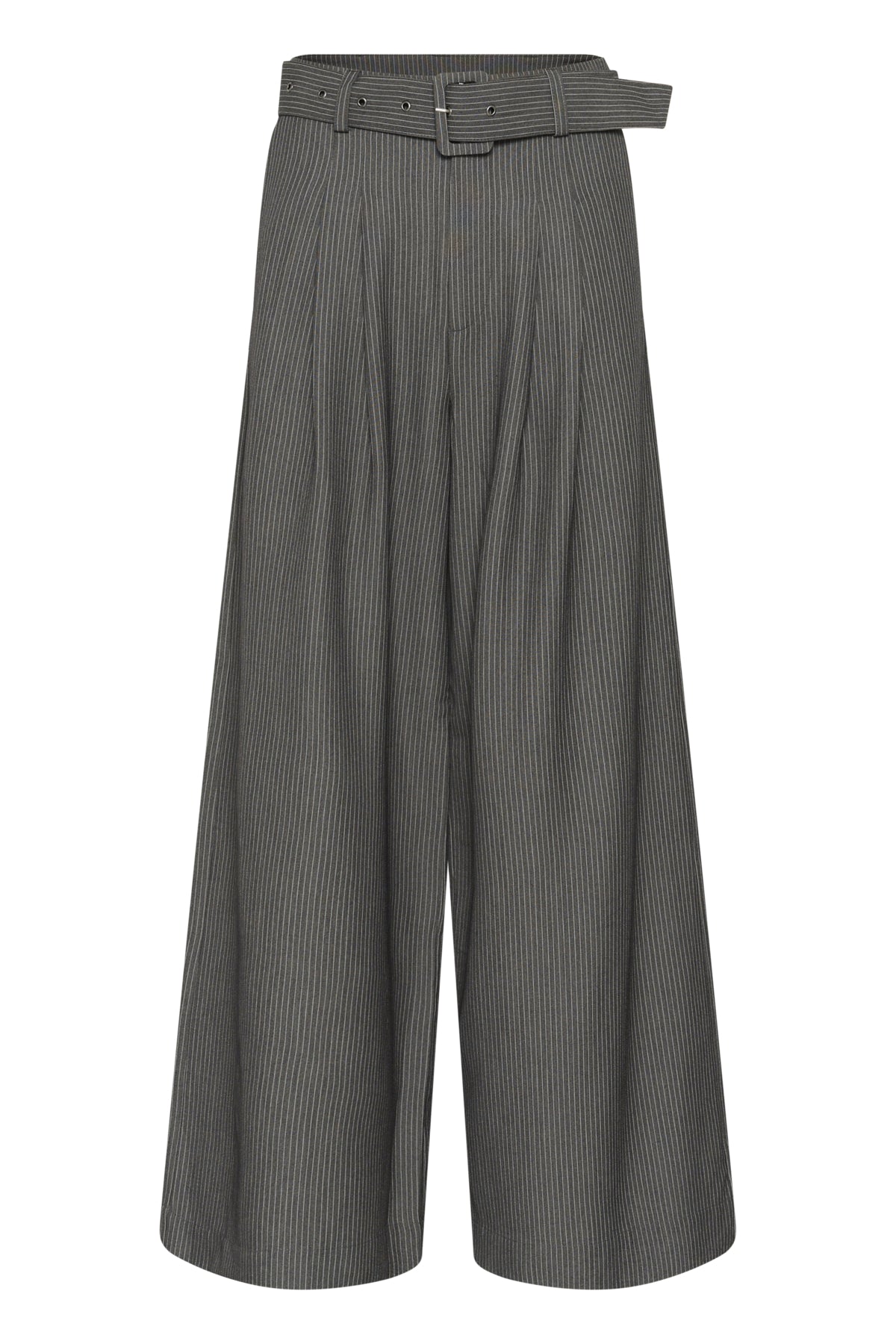 23 THE PINSTRIPED HIGH PANT Grey Melange W. Stripe - 10959 - 10705632