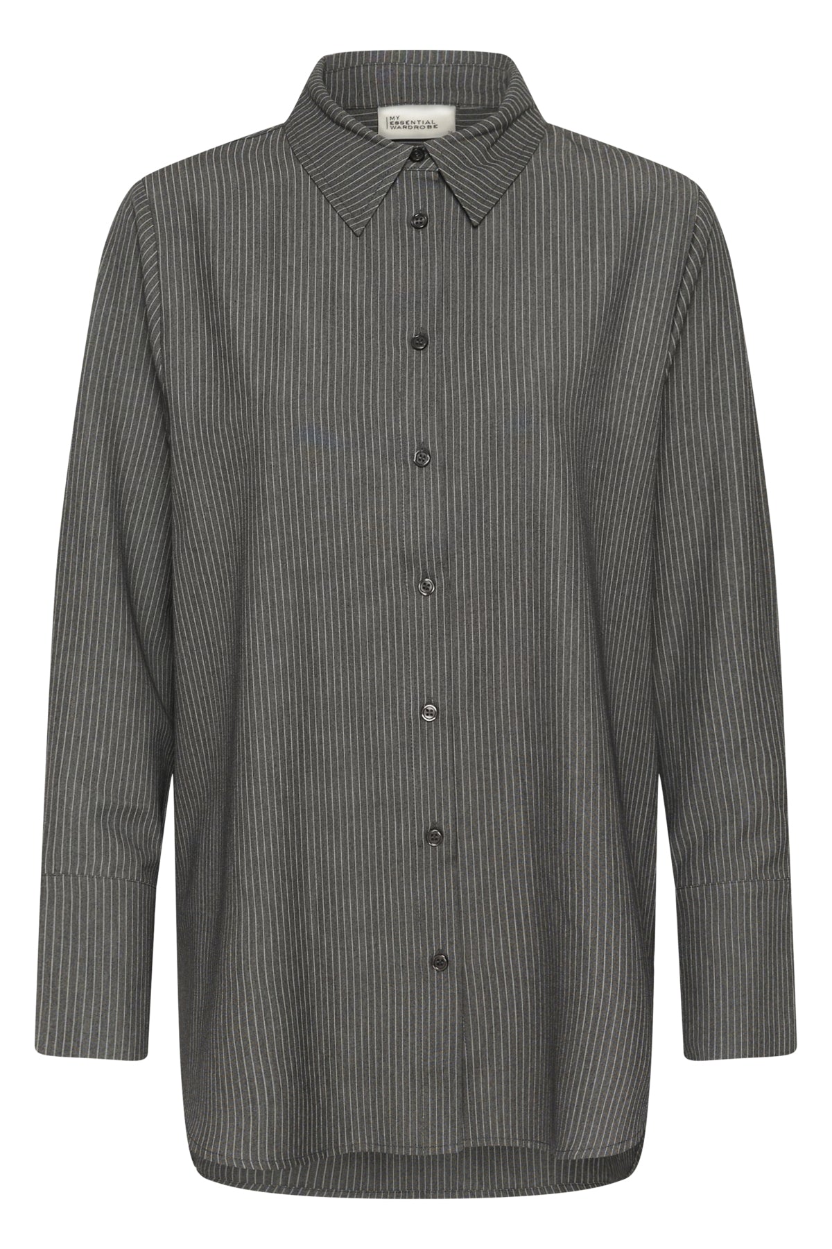 22 THE PINSTRIPED SHIRT Grey Melange W. Stripe - 10959 - 10705633