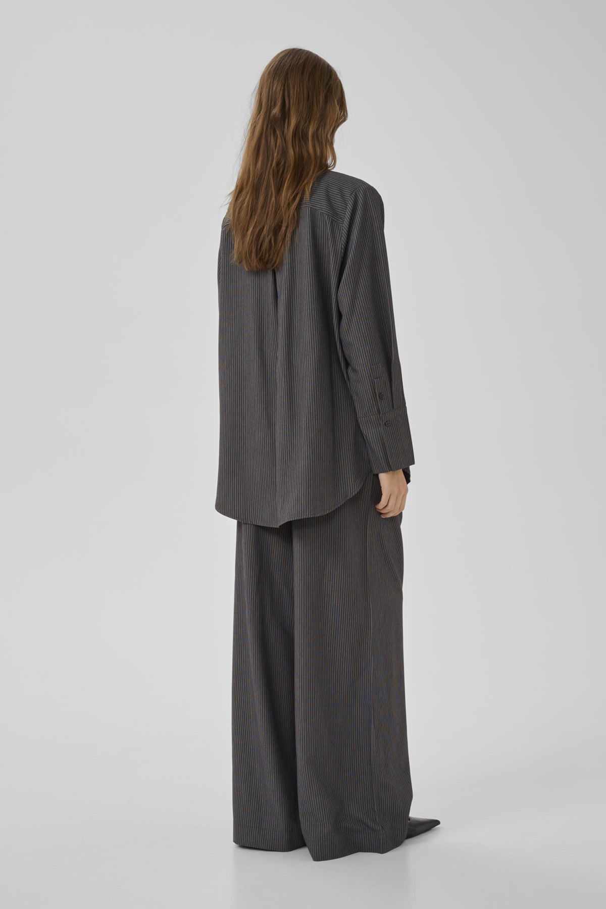 22 THE PINSTRIPED SHIRT Grey Melange W. Stripe - 10959 - 10705633