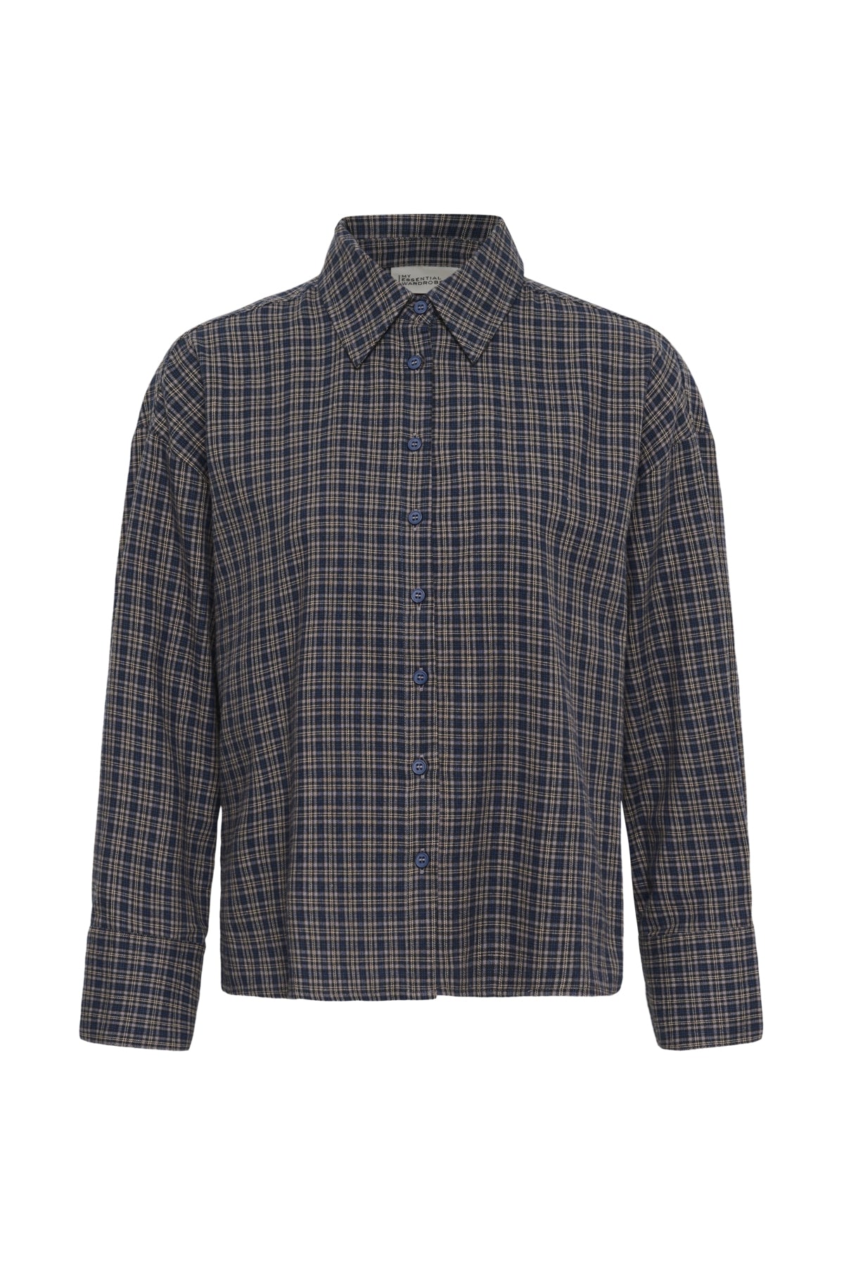 MWLennie Boxy Check Shirt Dark Sapphire Blue Check - 107 - 10705701