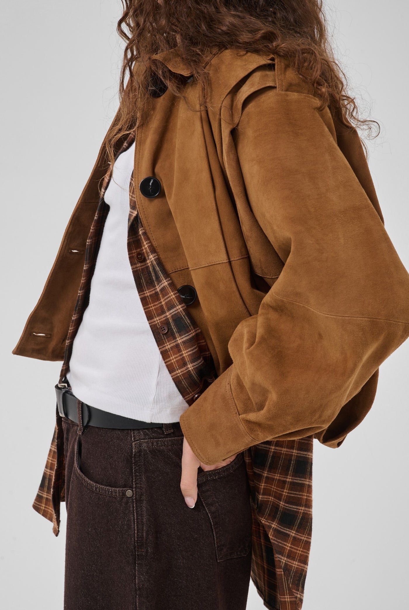 MWPetra Suede Pleat Jacket Bison - 181027 - 10705709