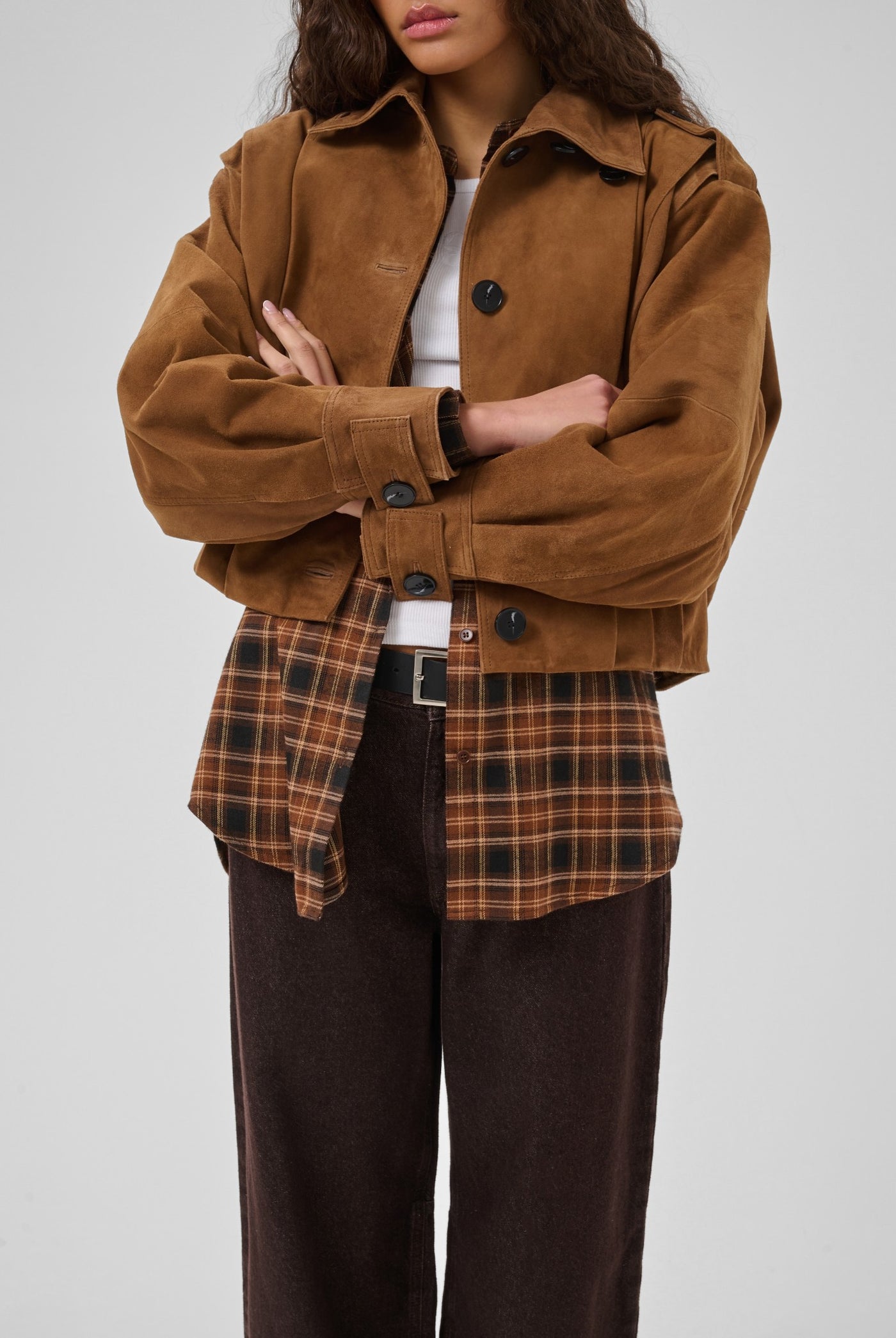 MWPetra Suede Pleat Jacket Bison - 181027 - 10705709