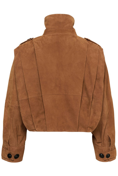 MWPetra Suede Pleat Jacket Bison - 181027 - 10705709 Thumbnail