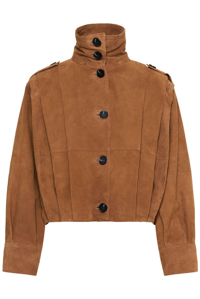 MWPetra Suede Pleat Jacket Bison - 181027 - 10705709 Thumbnail
