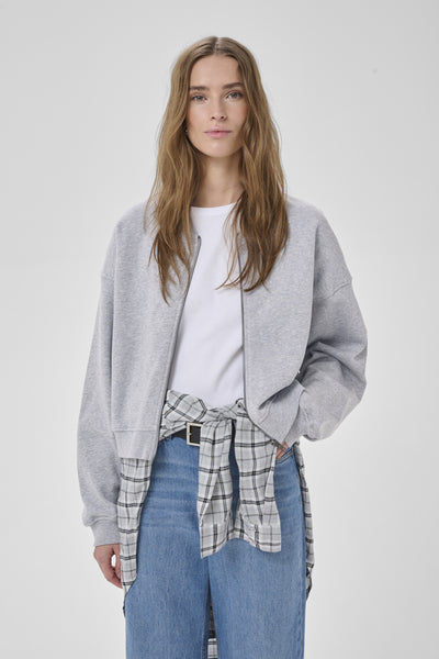 MetaMW Short Sweat Jacket Light Grey Melange - 100378 - 10705737 Thumbnail