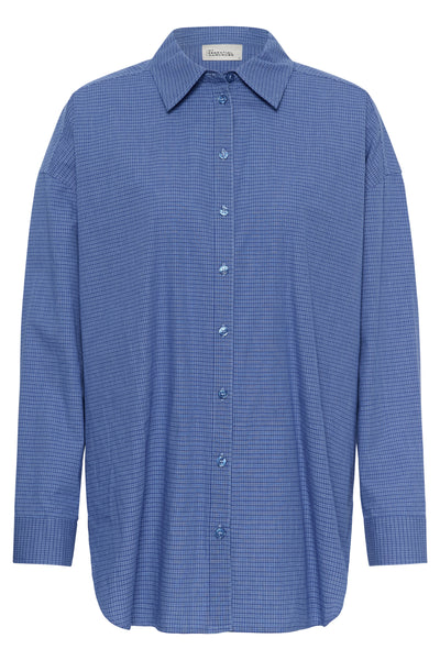 MWIlse Boxy Shirt Clear Blue Check - 109861 - 10705802 Thumbnail