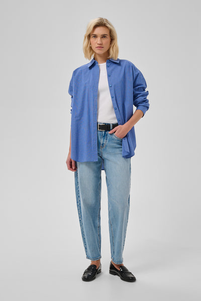 MWIlse Boxy Shirt Clear Blue Check - 109861 - 10705802 Thumbnail