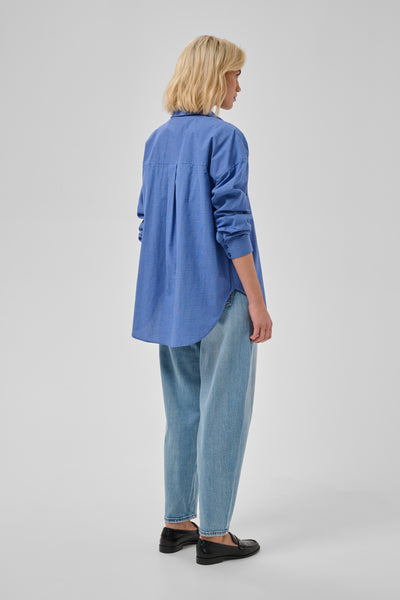 MWIlse Boxy Shirt Clear Blue Check - 109861 - 10705802 Thumbnail
