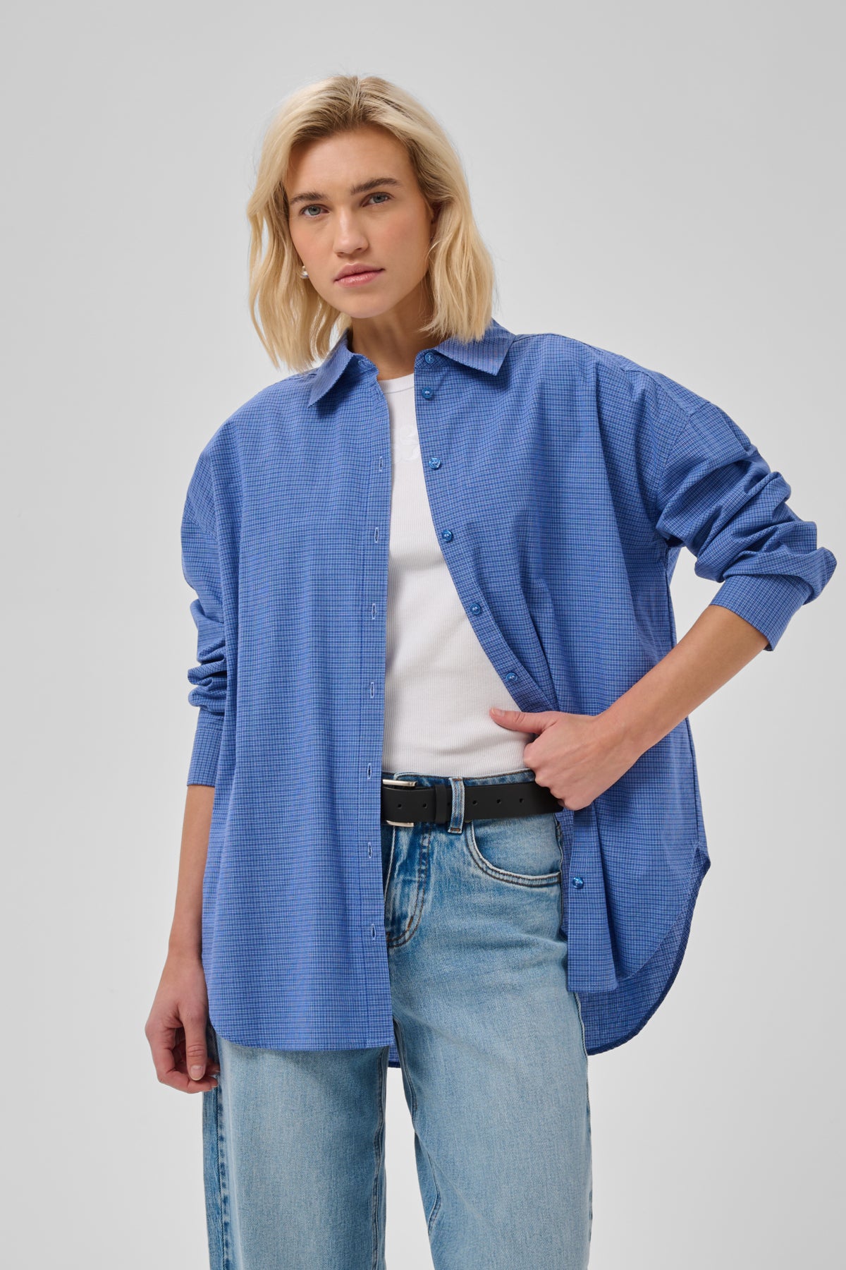 MWIlse Boxy Shirt Clear Blue Check - 109861 - 10705802