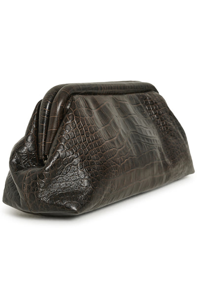 MWElijah Leather Clutch Two Toned brown Croco - 100021 - 10705815 Thumbnail