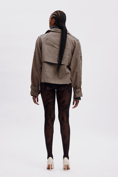 AvicGZ jacket Brown/black houndstooth - 10908182 Thumbnail