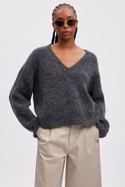 AlphaGZ V-neck NOOS Charcoal Melange - 10909332 Thumbnail