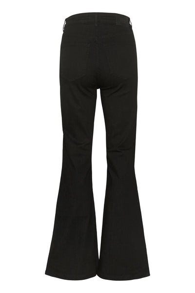 RivylinaGZ flared HW jeans NOO Black Washed - 10909658 Thumbnail
