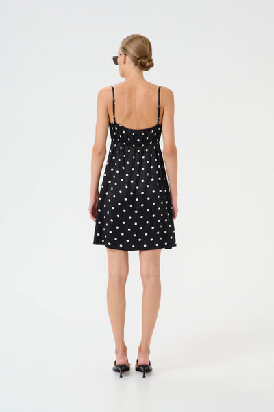 GZdotta P short dress Black with egret dot - 10910292 Thumbnail