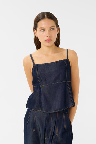 GZnia singlet Dark blue Unwashed - 10910376 Thumbnail