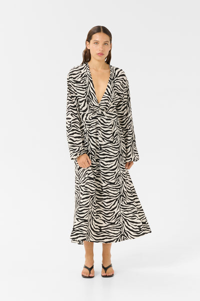 GZveva P LS dress Black/Birch tiger - 10910422 Thumbnail