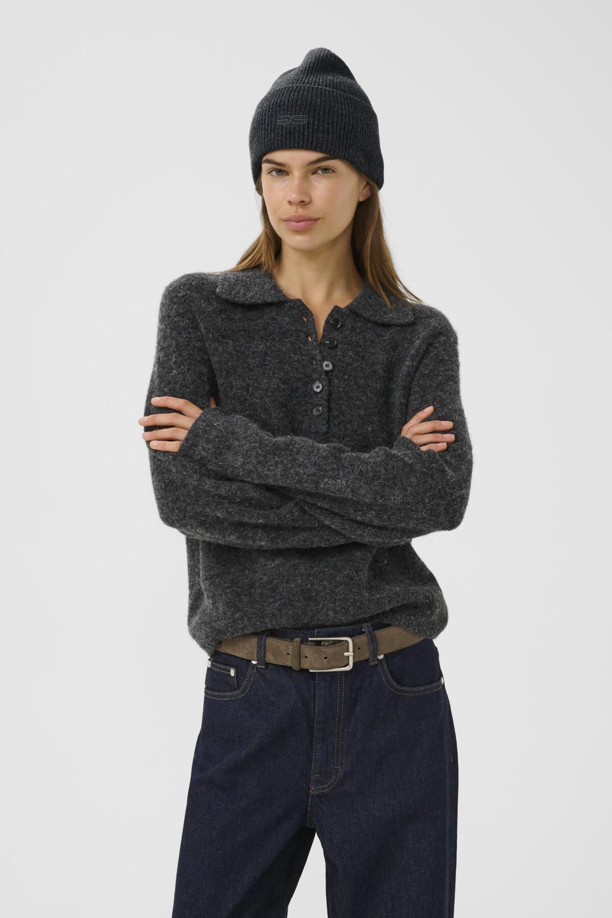 GZkari beanie Charcoal Melange - 10910460