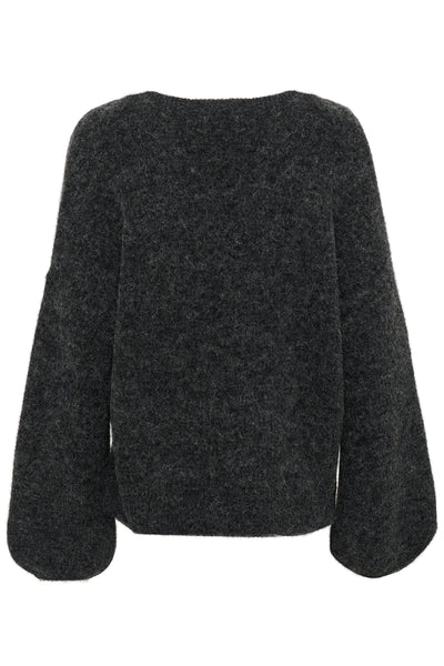GZalpha slit pullover NOOS Charcoal Melange - 10910478 Thumbnail
