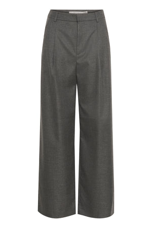 GZpaula melange MW wide pants Dark grey melange - 10910494