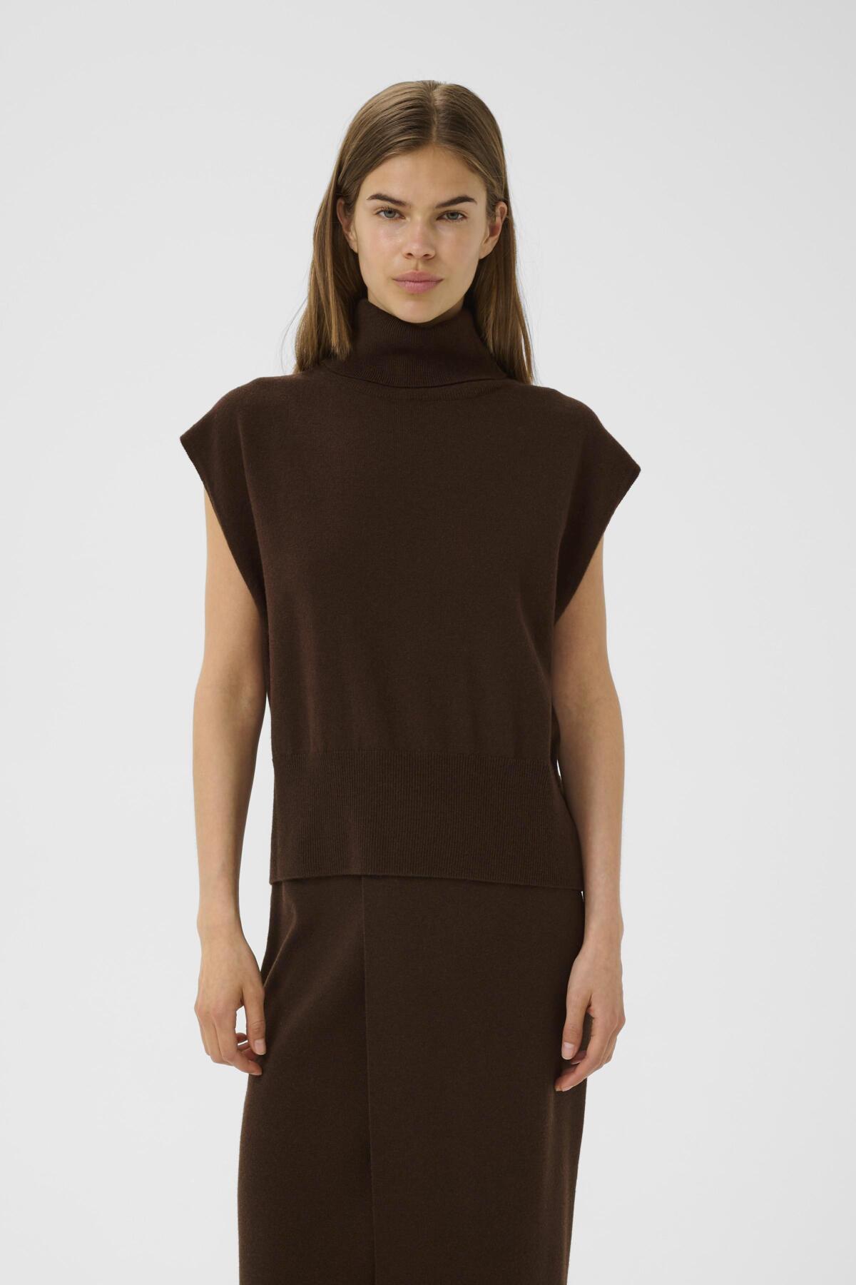 GZmanzi waistcoat Deep burnt brown - 10910532