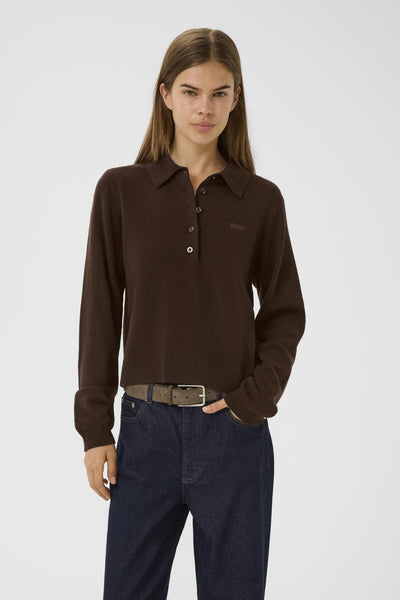 GZmanzi polo pullover Deep burnt brown - 10910534 Thumbnail