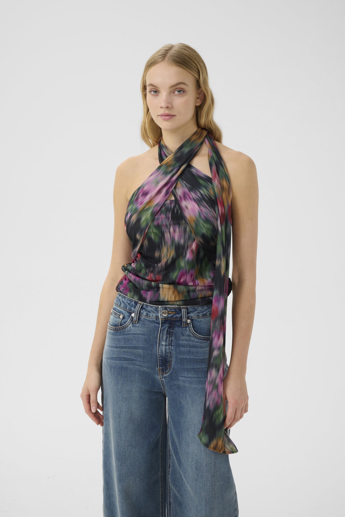 GZfadia P top Red Faded Flower - 10910541