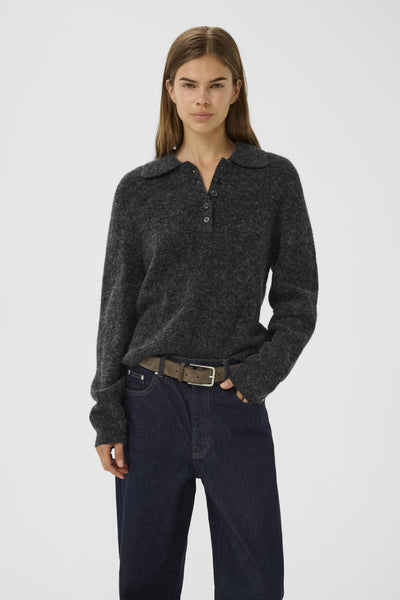GZalpha polo pullover Charcoal melange - 106286 - 10910589 Thumbnail
