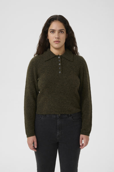 GZalpha polo pullover Olive M‚lange - 108311 - 10910589 Thumbnail