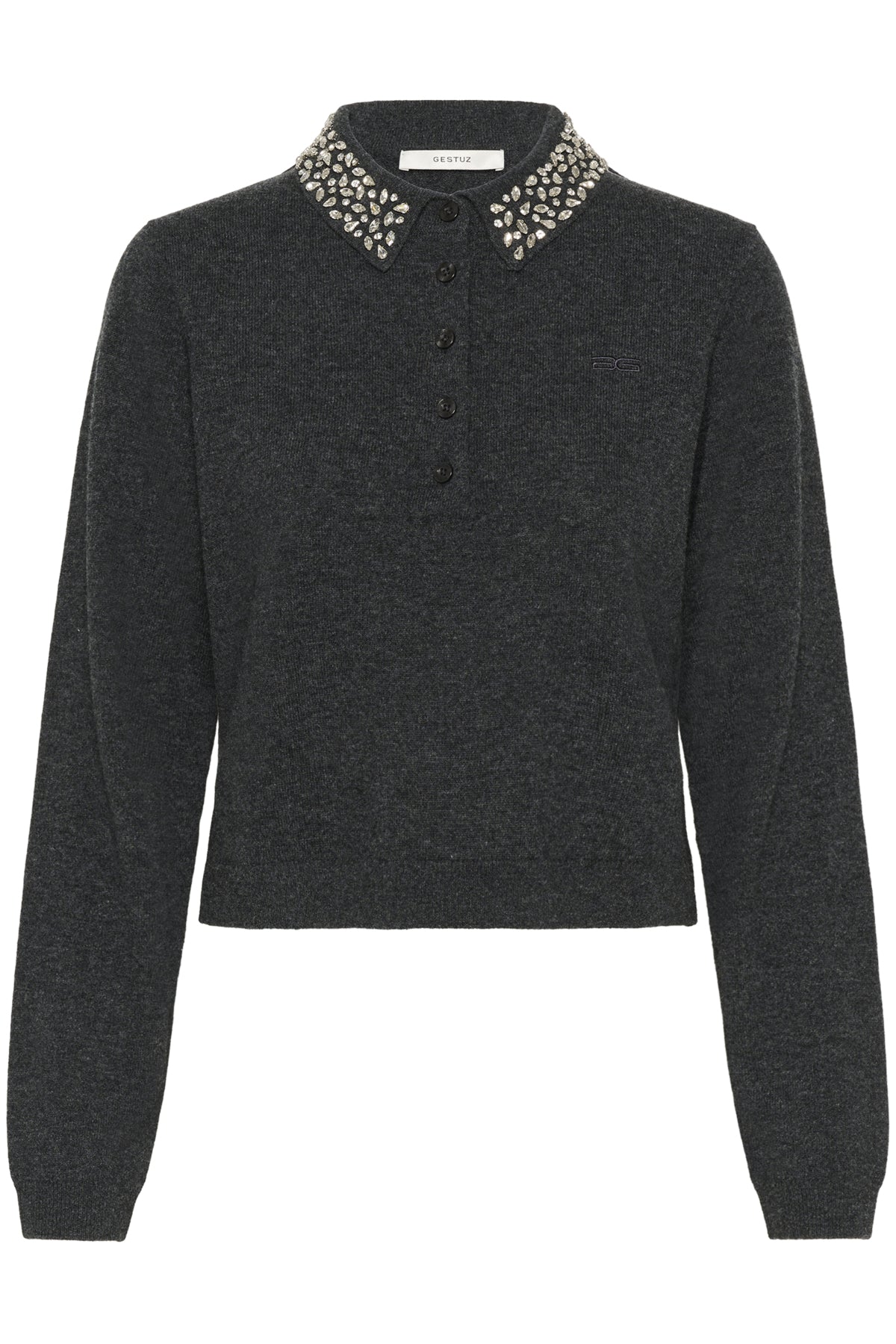 GZmanzi deco polo pullover Deep Graphite Melange - 106530 - 10910778
