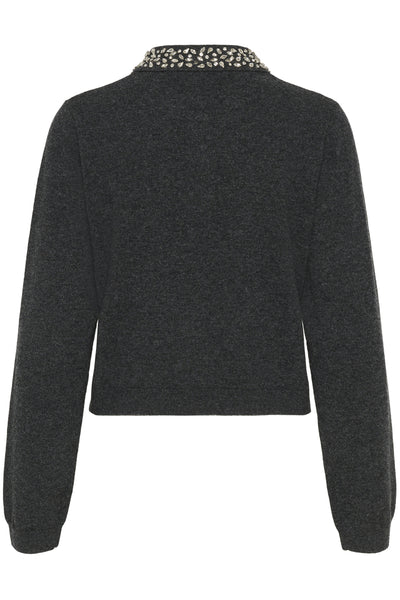 GZmanzi deco polo pullover Deep Graphite Melange - 106530 - 10910778 Thumbnail